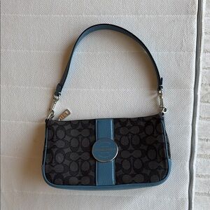 Coach Black and Blue Signature Shoulder Bag